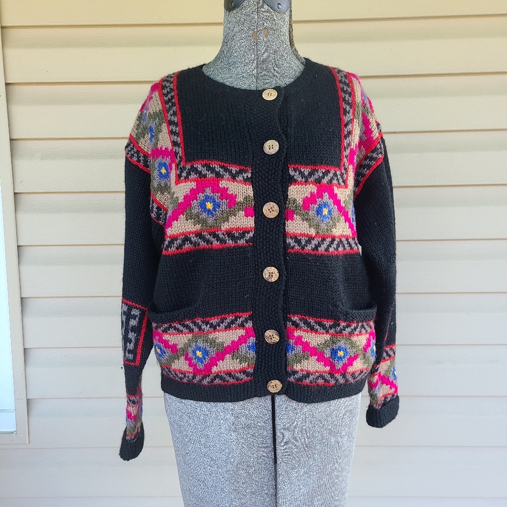 VTG L.L.BEAN WOOL CARDIGAN SMALL